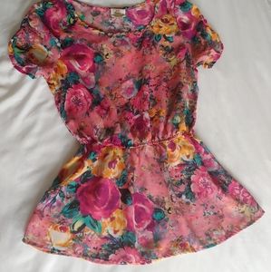 Short Sleeve Floral Blouse